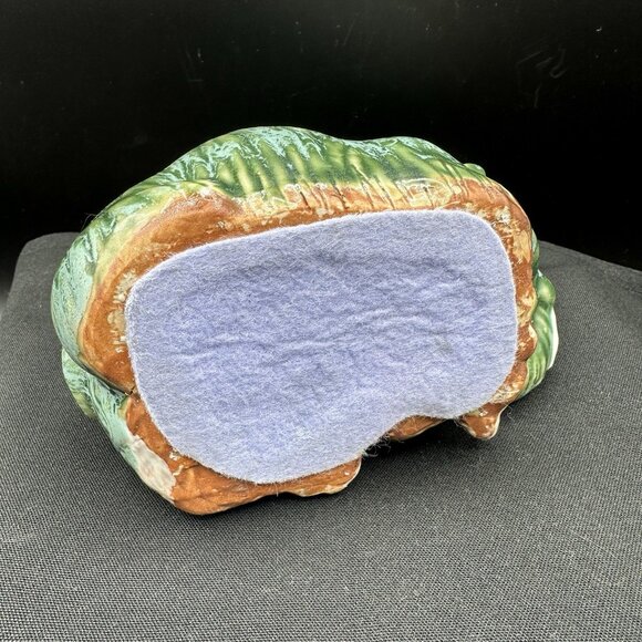 Vintage Green Drip Glaze Elephant Planter Mid Century Ceramic - Picture 6 of 12